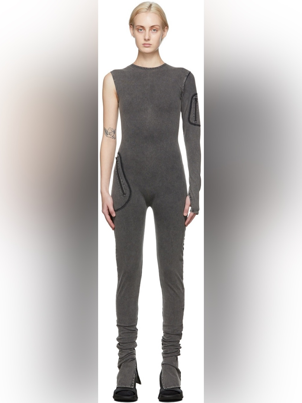 NWT Entire studios Grey Compartment Catsuit Sz. Small Fits True To Size/Tall Y2K